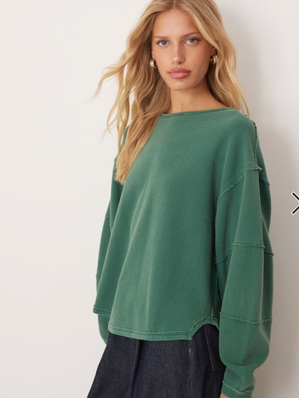 We The Free Total Eclipse Oversized Long Sleeve Tee Pine Forest Size XL NWT - Picture 2 of 10